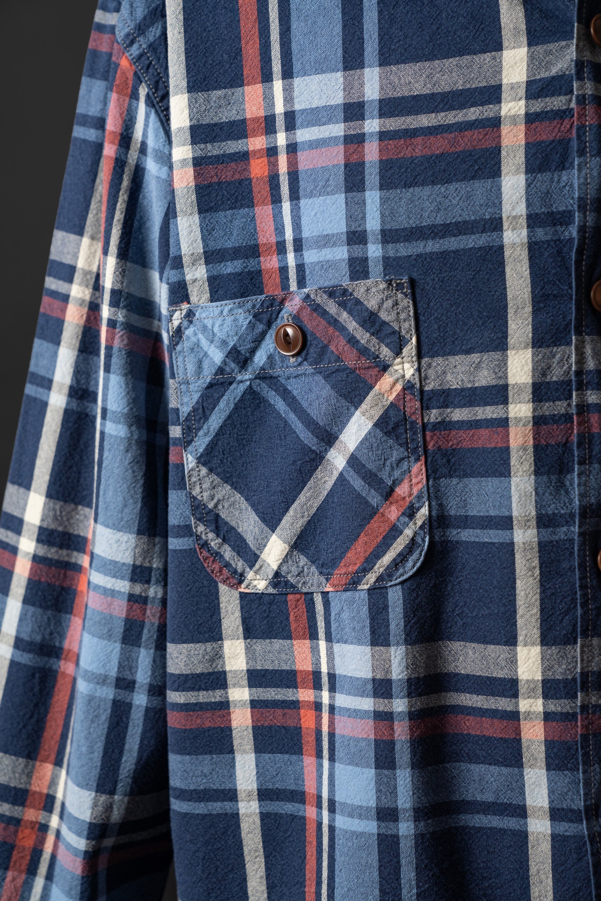 MS012G (ID01) INDIGO CHECK SHIRTS