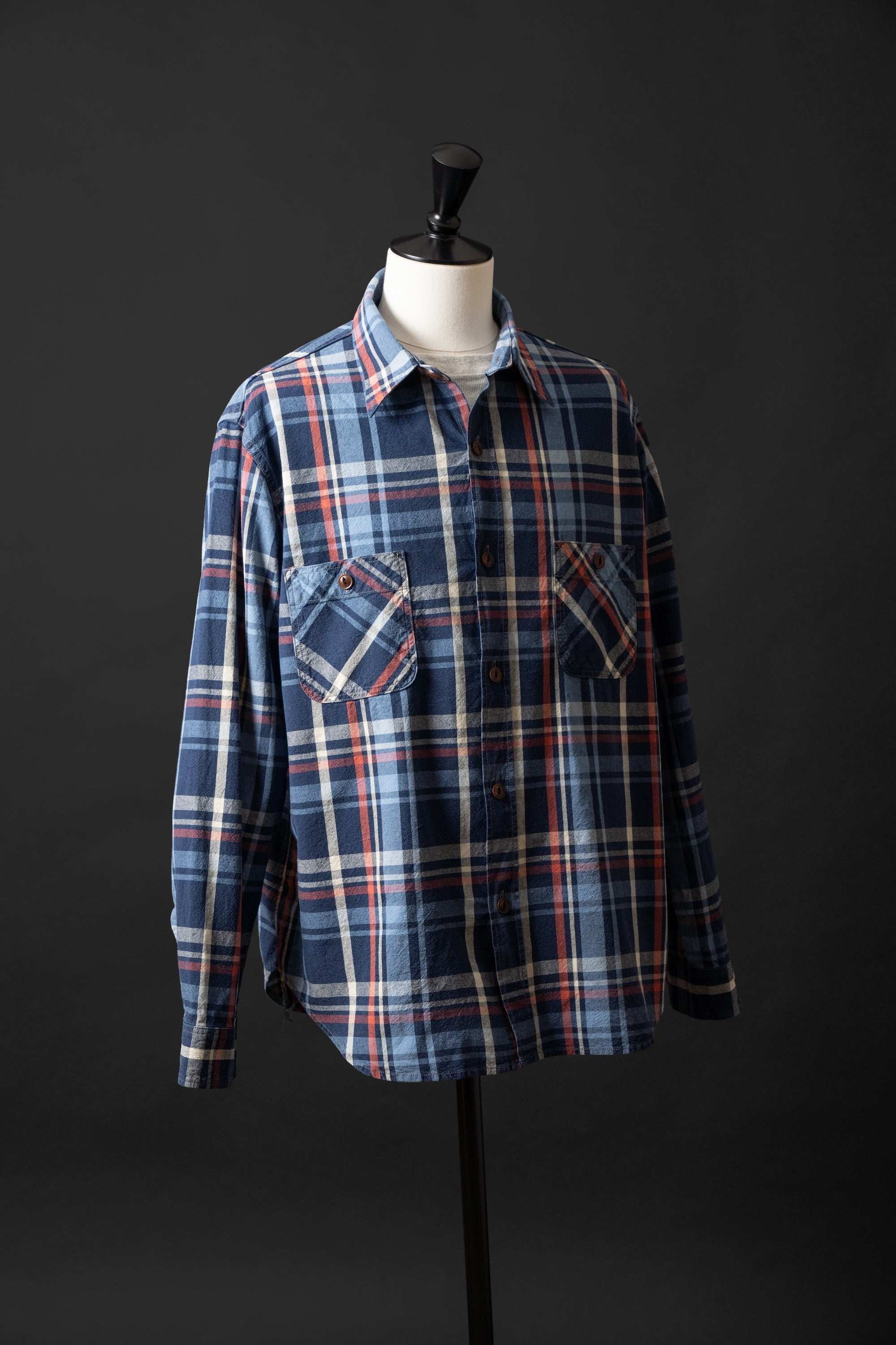 MS012G (ID01) INDIGO CHECK SHIRTS