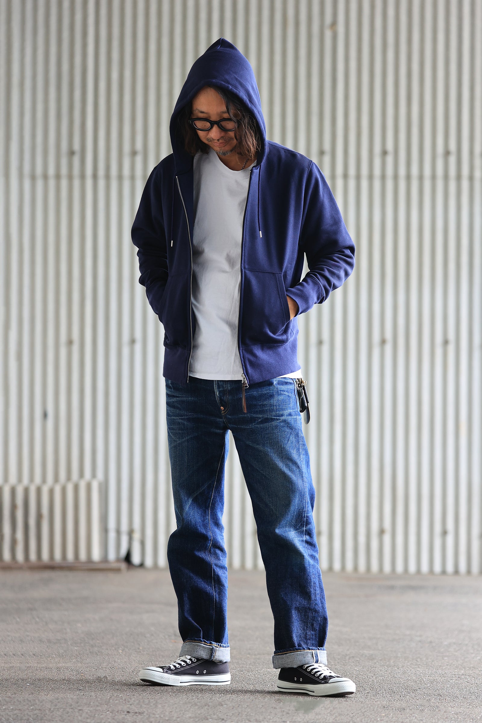 MZP001R(NV) 14.5oz Zip PARKA in USA Cotton