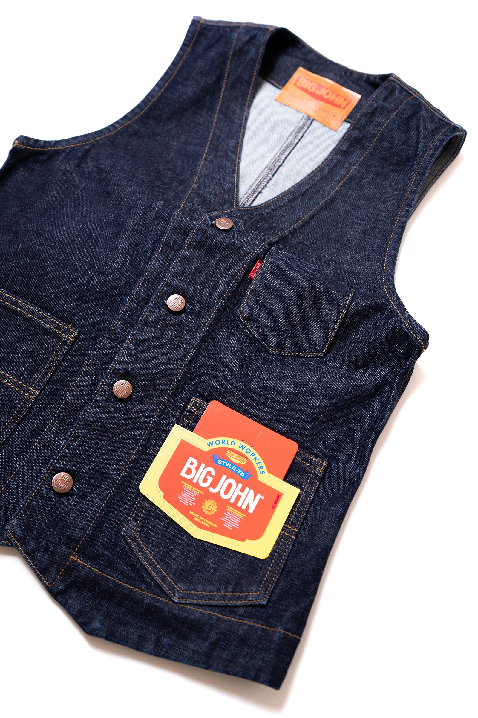 SP602 (001) Authentic Denim Vest – BIG JOHN【公式】オンラインショップ